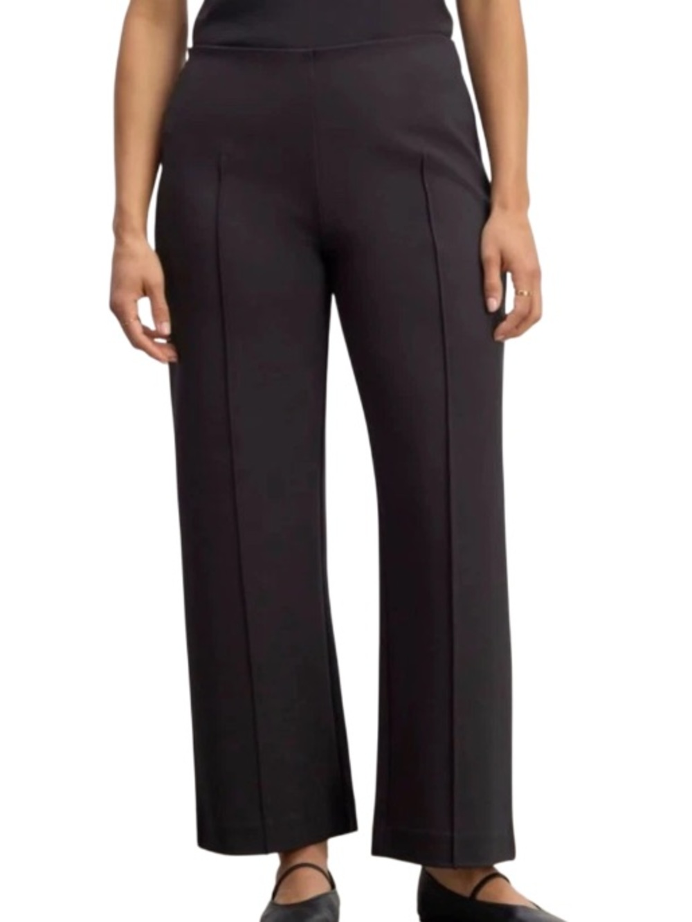 Everlane Black Wide-Leg Ponte Pants The Dream Trousers Medium